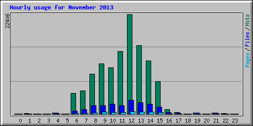 Hourly usage for November 2013