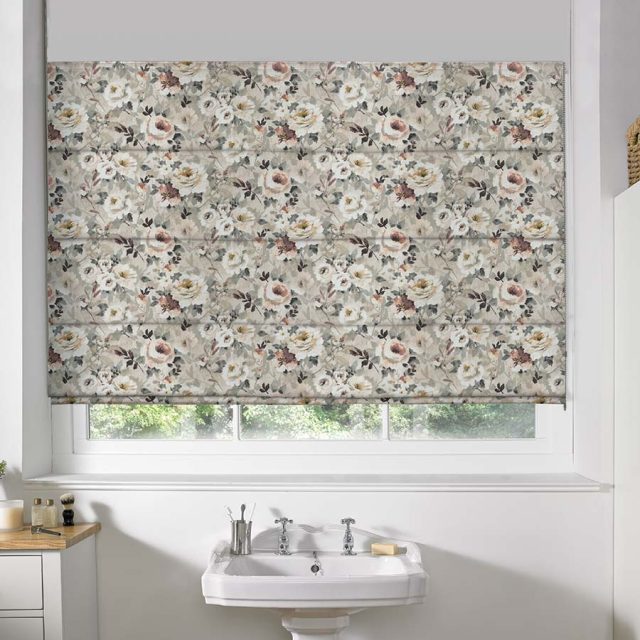 FLORAL-TAUPE-Roman-Blind