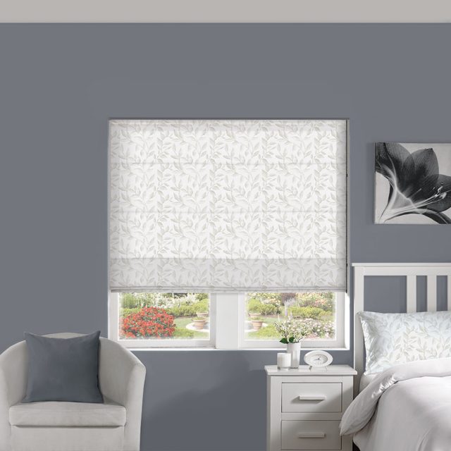 Leaves Porcelain Roman Blind